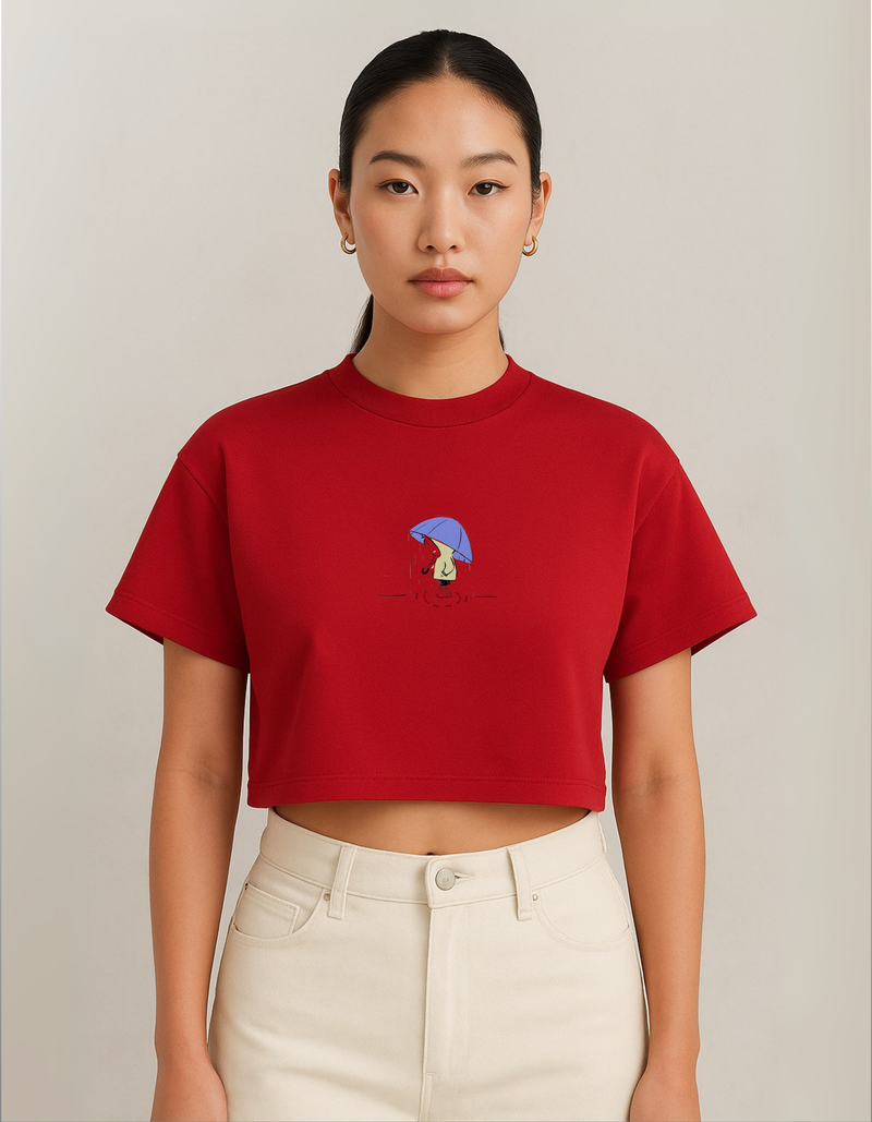 RED UMBRELLA CROP TOP