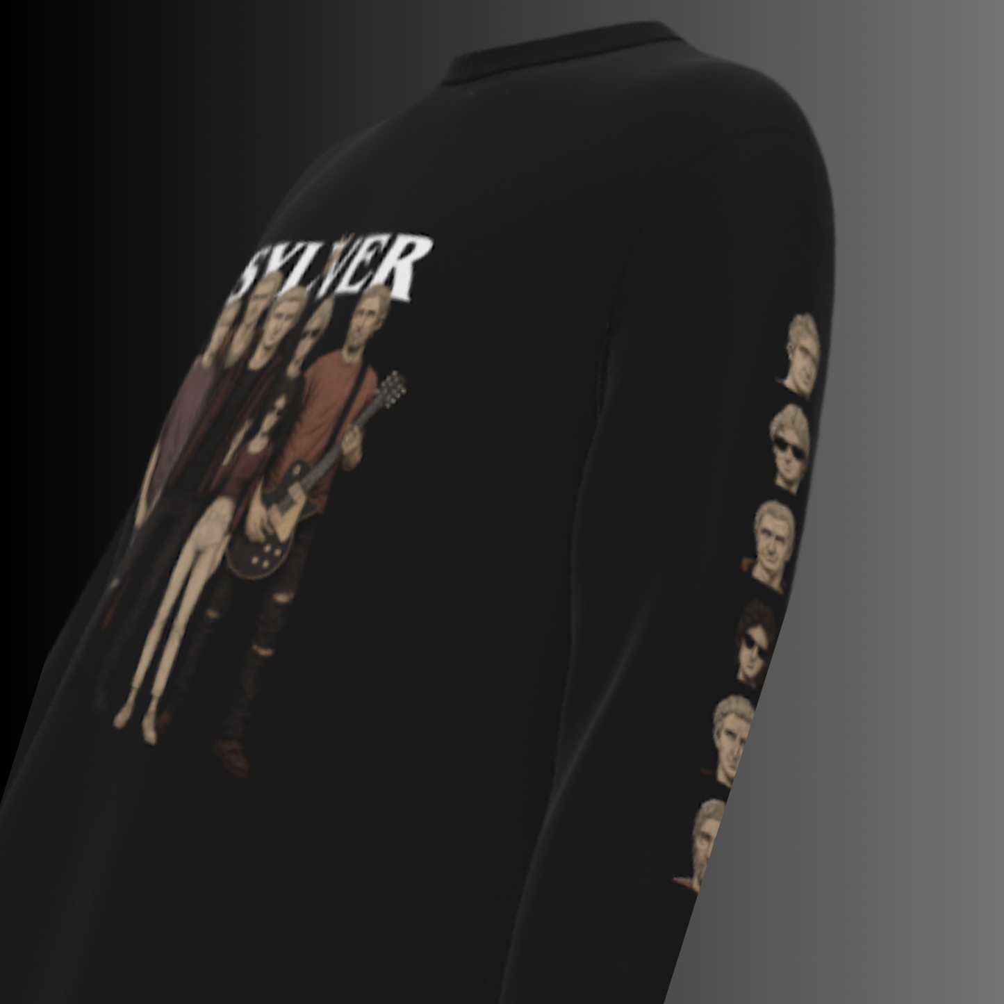 BLACK ROMAN ROCKSTARZ SLEEVES T-SHIRT