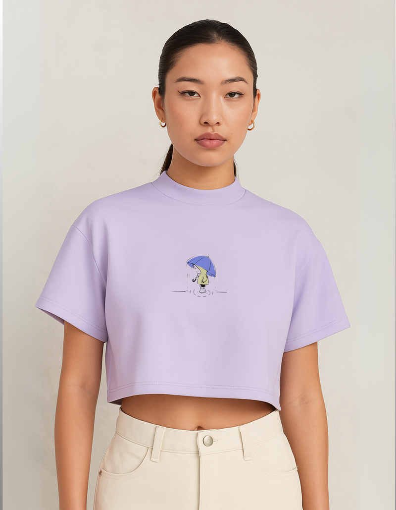VIOLET UMBRELLA CROP TOP